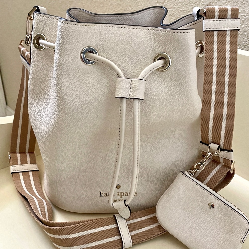 Kate Spade White and Tan Shoulder Bag